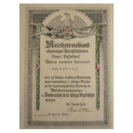 Certificado del Reichstrebun