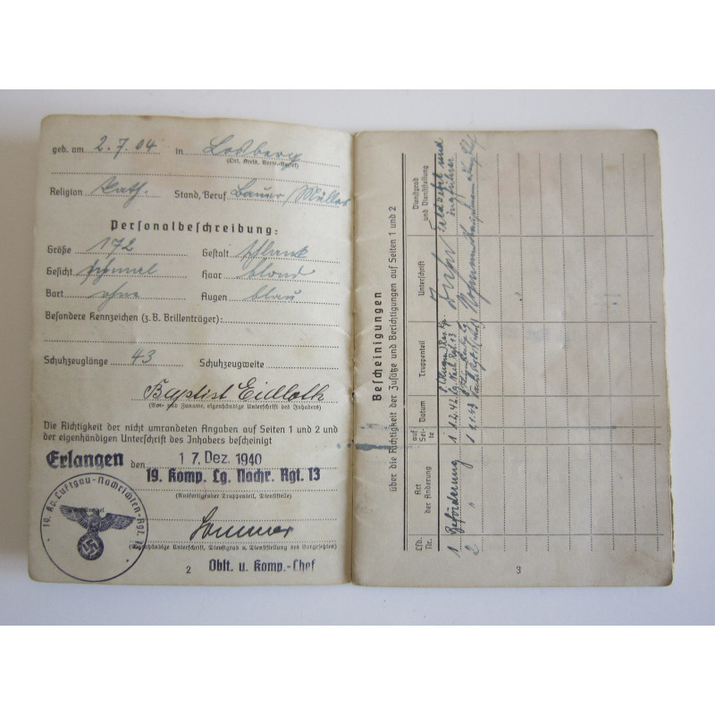 Soldbuch Obergefreiter de la Luftwaffe - Bruno Mado Medals