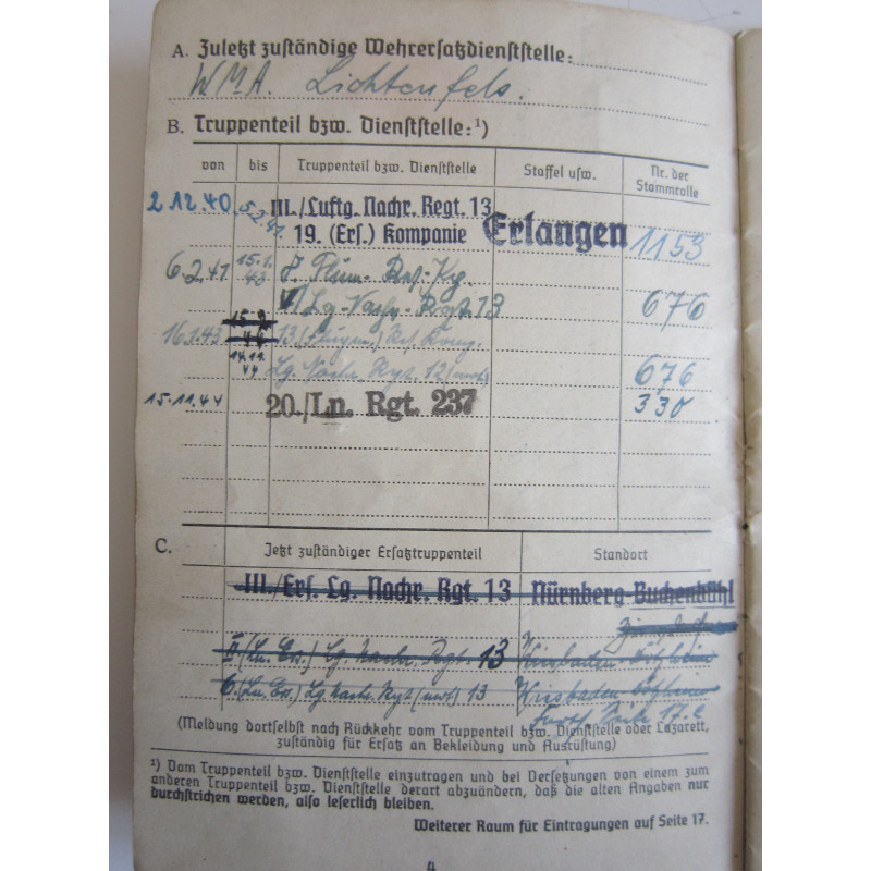 Soldbuch from Obergefreiter der Luftwaffe. - Bruno Mado Medals