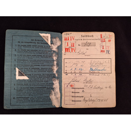 Soldbuch teniente de Flak Artillerie - Bruno Mado Medals