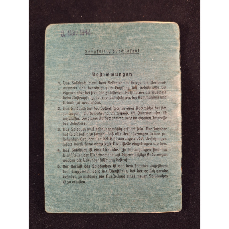 Soldbuch teniente de Flak Artillerie - Bruno Mado Medals