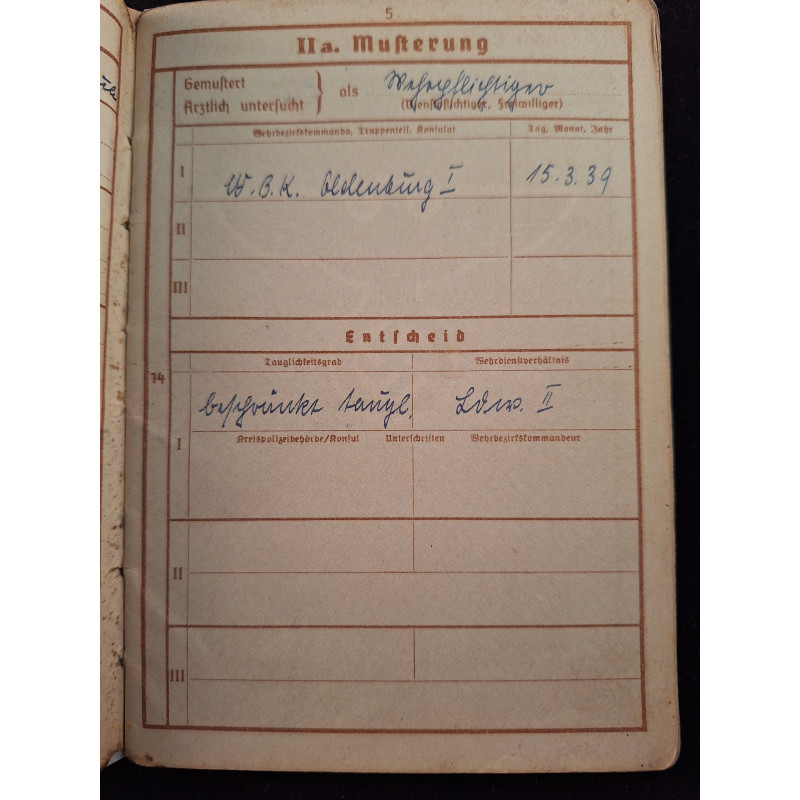 Wehrpass veterano I y II GM (Kriegsmarine) - Bruno Mado Medals