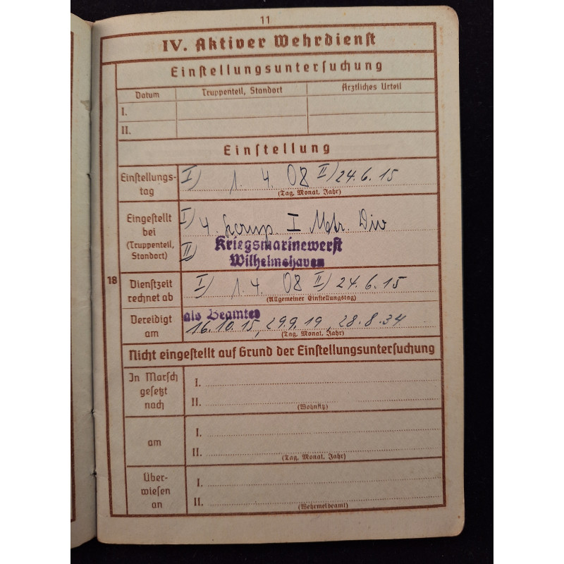 Wehrpass veterano I y II GM (Kriegsmarine) - Bruno Mado Medals