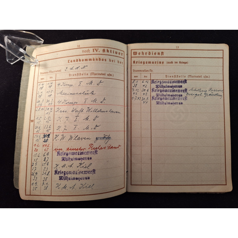 Wehrpass veterano I y II GM (Kriegsmarine) - Bruno Mado Medals