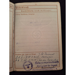 Wehrpass veterano I y II GM (Kriegsmarine) - Bruno Mado Medals