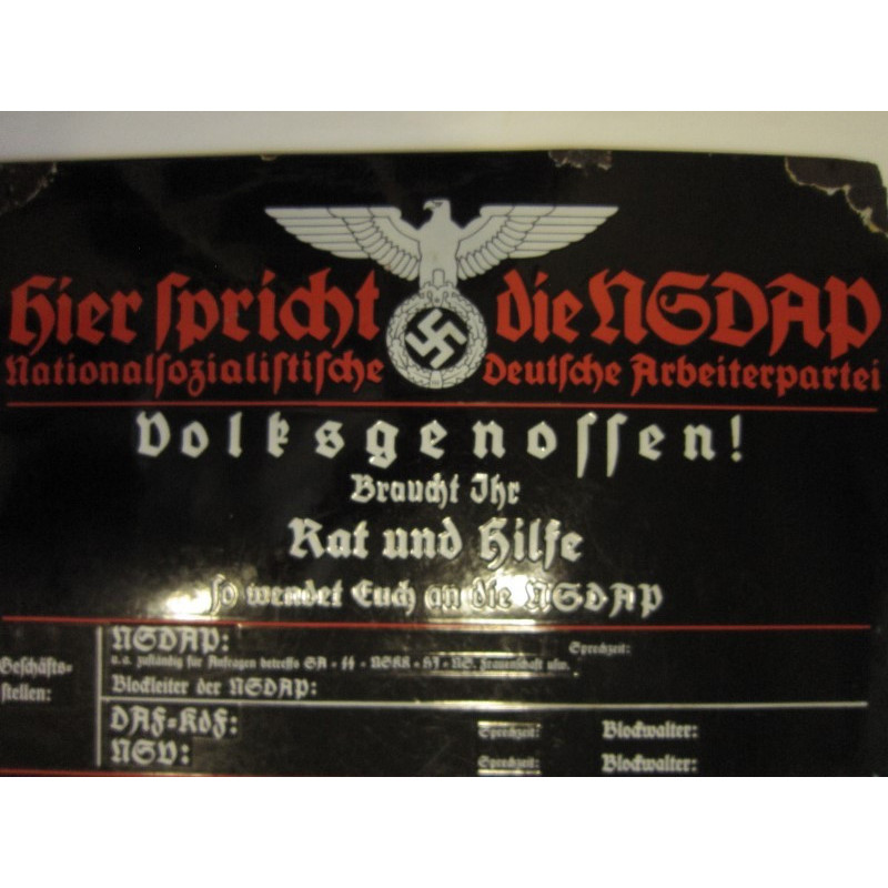 Placa propagandística del NSDAP