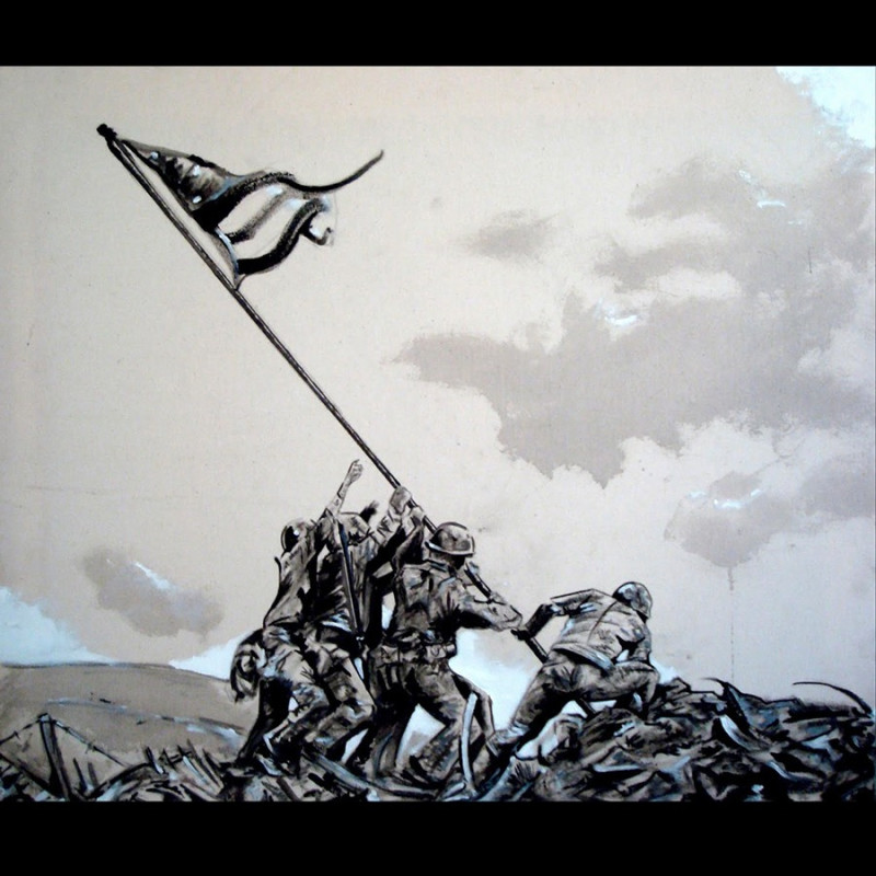 Alzando la bandera en Iwo Jima