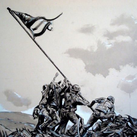 Alzando la bandera en Iwo Jima
