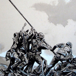Alzando la bandera en Iwo Jima