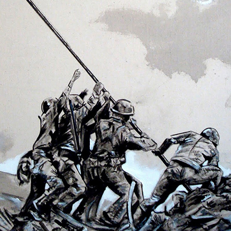 Alzando la bandera en Iwo Jima
